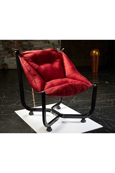 ebruliminders Kırmızı Asma Minderli Bahçe Koltuğu