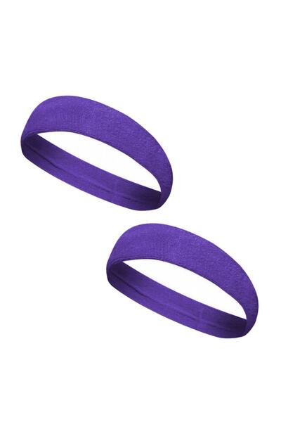 By Leon 1982 2 Pieces Purple Sports Towel Headband Forehead Sweat Band