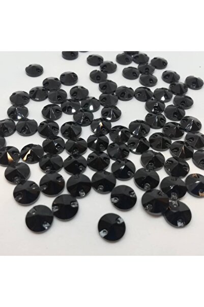 yiğit aksesuar 50 Adet 10mm Çift Delikli Dikme Cam Taş