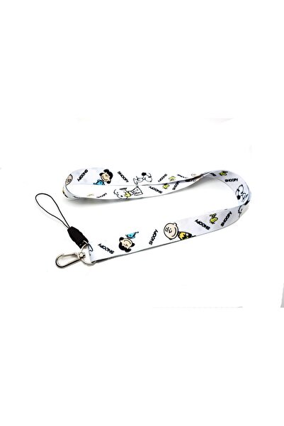 gokmentoy Unisex Beyaz Snoopy Boyun Ipi ve Telefon Askısı
