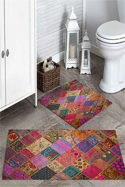 MEKTA HOME Patchwork 2-Piece Bath Mat Set Mktpp 2007 60x100/50x60 cm