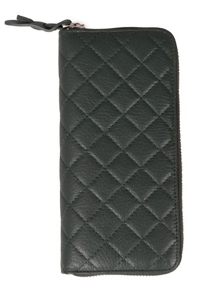 BLU Women's Green Quilted Leather Wallet