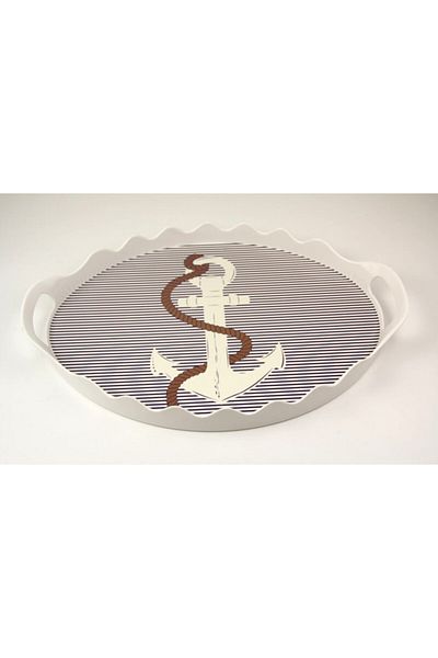 Limbo Home White Serrated Tray 31x39cm