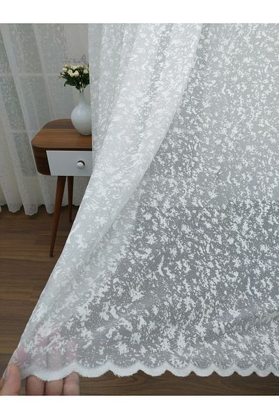 Esse Home Knitted Woven Plain, 550x260, Tight Pleat, 1/3 Tulle Curtain