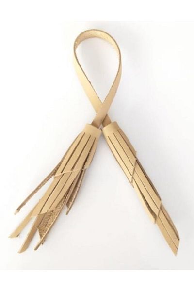 angel çanta aksesuar Genuine Leather Double Zig Zag Tassel Raw Color
