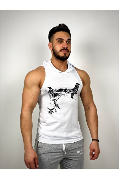 BLACK Чоловічий білий джокер з капюшоном, фітнес-комікс