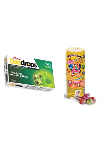 Multiball Multıball 15 Li Dokme Lolipop Vitamin Ve Mineralli+bee Drops Pastil Okaliptüs Mentol & Nane 24 Adet