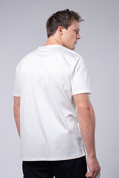 IAMNOTBASIC Erkek Beyaz Merserize Cole Tişört