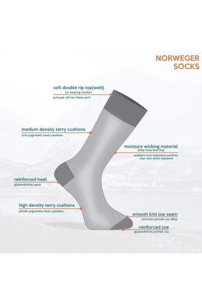 Go With Norveç Tipi Havlulu Yünlü Kışlık Soft Çorap 3 Çift