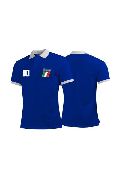 offsidesign Azzurri Італія Ретро Поло Tisort