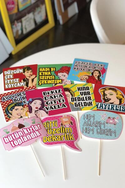 bi tutam mutluluk Nişan Kına Gecesi Düğün Konuşma Balonları 10adet Kb124