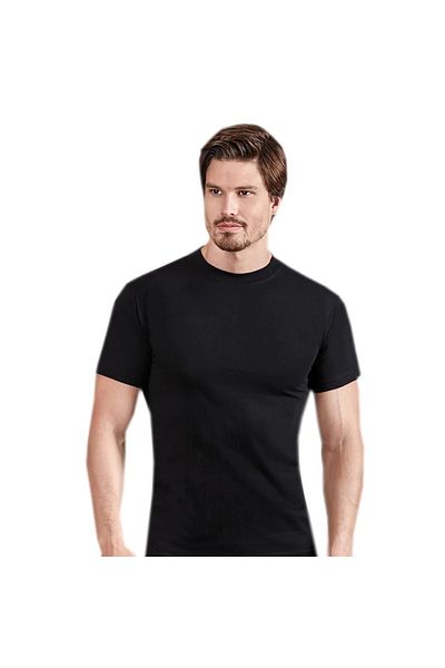 Berrak Men's Black 10 Pack Crew Neck Cotton Undershirt 1005