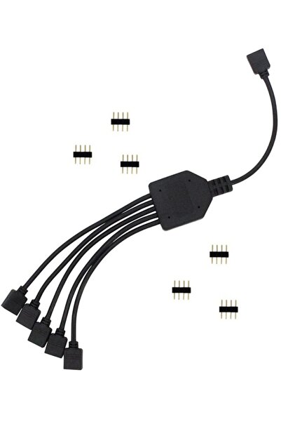 Alfais 4377 Rgb Şerit 4 Pin Led Çoklayıcı Splitter Tek Kumanda 5 Çıkış