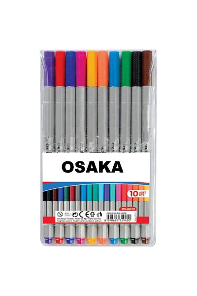 Yıldızlar Plastik Osaka Fineliner Felt Colored Pencil 10 Sets