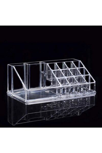 16 Gözlü Makyaj Malzemesi Düzenleyici Kutu Oje Ruj Fırça Saklama Organizeri