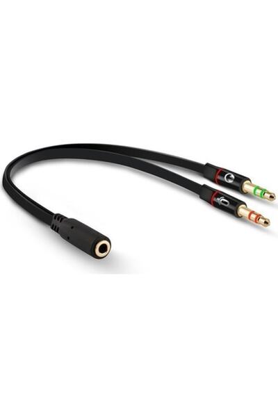 gaman Kulaklık Mikrofon Ayırıcı Y Splitter Kablo 2 X 3.5 Mm Stereo Kablo