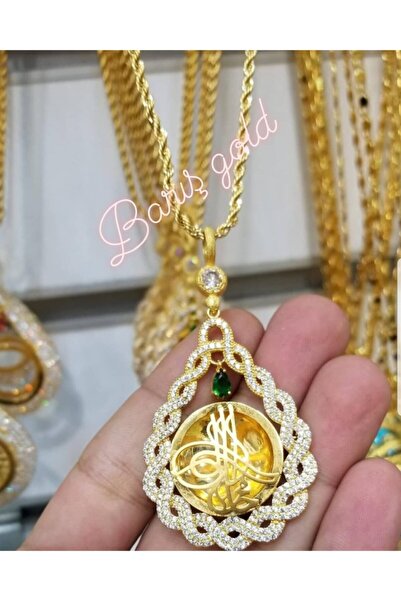 barisiva gold 22ayar Altın Kaplama Tuğralı Kolye