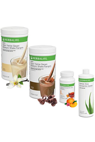 Herbalife Shake Vanilya 1 Çikolata 1 - Çay Limon - Aloe Vera
