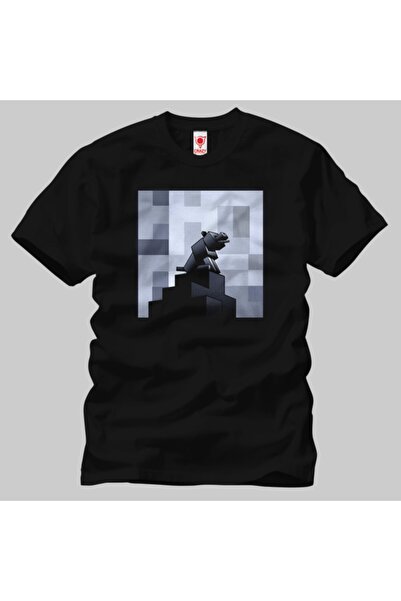 Crazy Muška Minecraft majica - Dizajn Jednog Vuka Mesečine