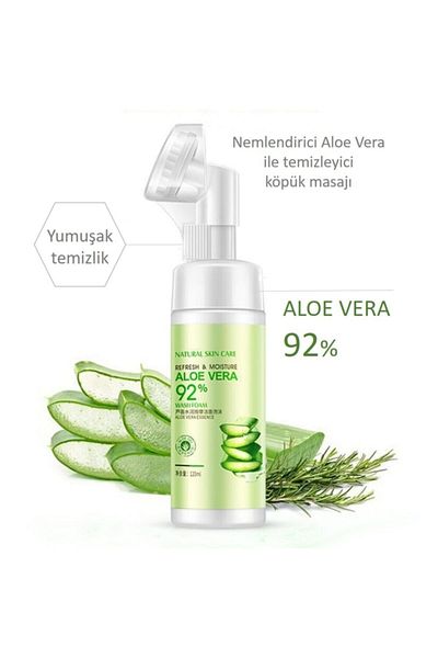 Bioaqua Aloe Vera Facial Cleansing Foam with Massage Brush 120 ml