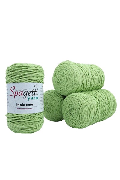 Spagettiyarn Fıstık Yeşili Makrome Ip - 4'lü Set