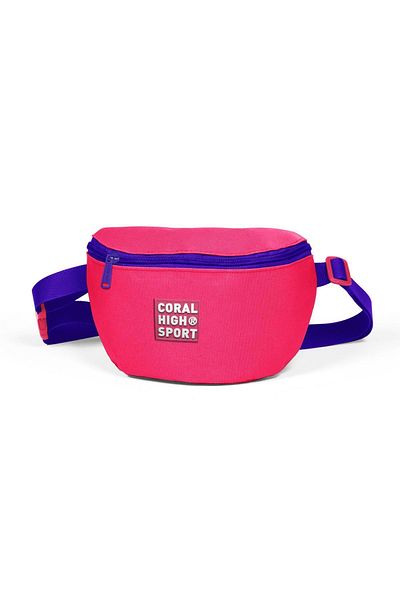 Coral High Sport Neon Coral Lavender Two Compartment Waist Bag 22618