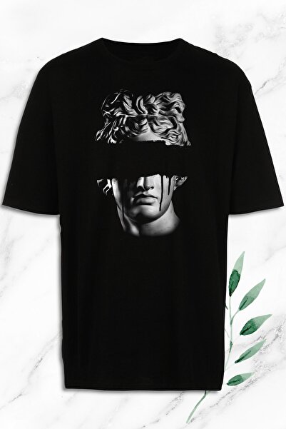 perseusshopping Оверсайз Мітологія Тренд Скульптура Принт Чорна Футболка
