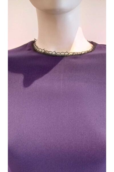 Kayra Etek Uçları Güpürlü Kalem Elbise