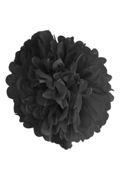 Happyland 1 Adet Siyah Ponpon Gramafon Çiçek Kağıt Doğum Günü Parti Süsü