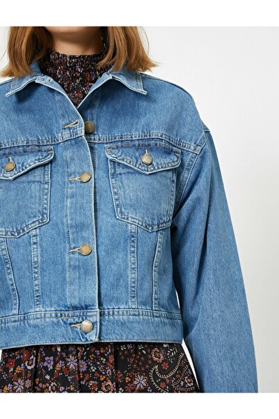 Koton Jachetă Jean cu detaliu cu nasturi