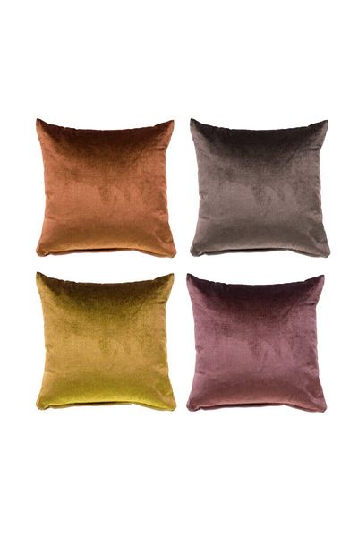 Alacastore Set de 4 huse de pernă din catifea de culoare uni