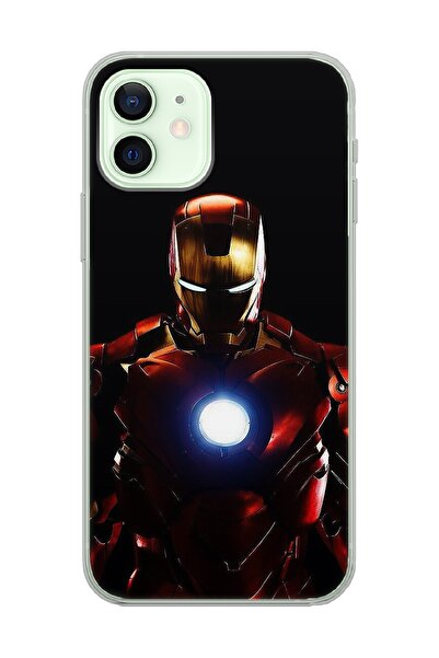 Spoyi Iphone 12 Iron Man Tasarımlı Süper Şeffaf Telefon Kılıfı