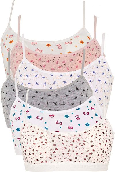 Dondeza Pack of 6 Patterned Bustier with Hanging Pads