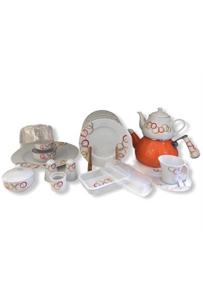 Güral Porselen 48 Piece Orange Breakfast Set 132148