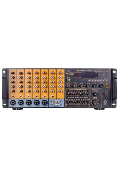 MCM GROUP Magicvoice Mv-1216 Cube Mixer Amplifier Usb Bt Uk Rms300w Max 2400w 6 Zone +99dsp+4-16-70-100v مع محول