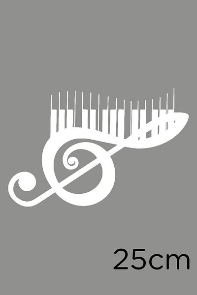 MIGNATIS Autocolant cheie de notă muzicală Solfeggio 25cm - Alb