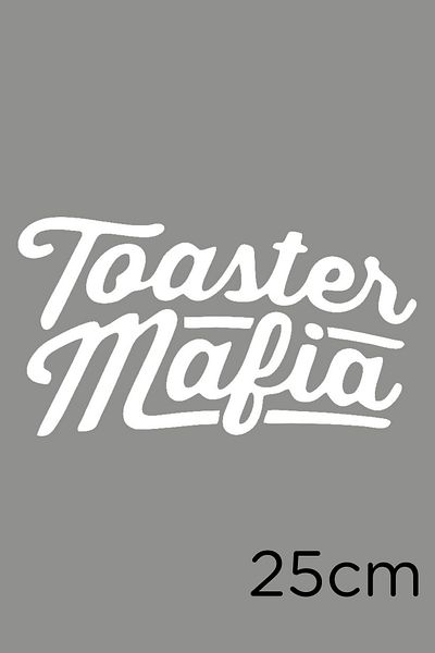 MIGNATIS Autocolant cu text Toaster Mafia Lipire Lipire 25cm - Alb