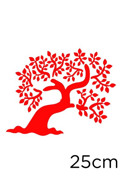 MIGNATIS Lotus Flower Tree Motif Sticker Sticking 25cm - Red