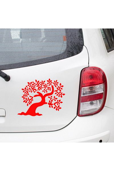 MIGNATIS Lotus Flower Tree Motif Sticker Sticking 25cm - Red