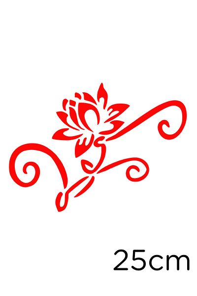 MIGNATIS Wide Large Leaf Water Lily Flower Sticker Paste 25cm - Red