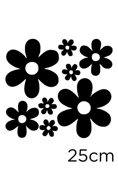 MIGNATIS Lipire autocolant cu margarete de la mic la mare 25 cm - negru