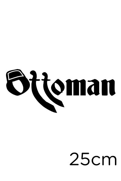 MIGNATIS Autocolant de scriere otomană scris în formă de sabie și Fes 25cm - negru