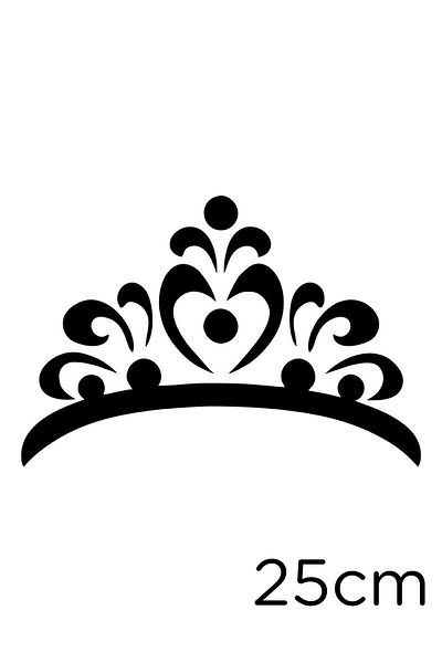 MIGNATIS Flower Pattern Shaped Princess Crown Sticker Paste 25cm - Black