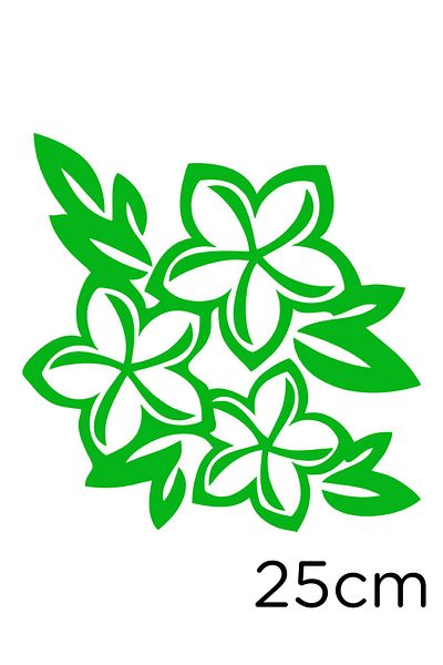 MIGNATIS Flowers And Leaves Wall Modified Car Sticker 25cm - Green