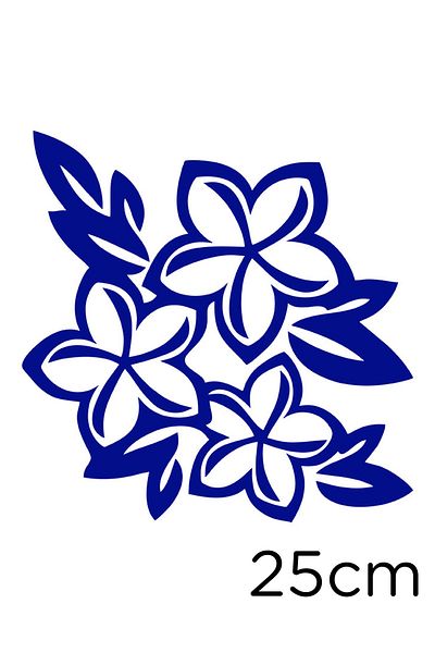 MIGNATIS Flowers And Leaves Wall Modified Car Sticker 25cm - Navy Blue