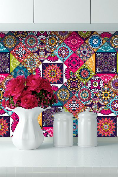 Tilki Dünyası Model 11 Tile Countertop Covering Sticker