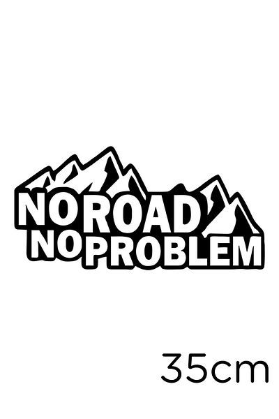 MIGNATIS Autocolant cu text No Road No Problem în munte 35cm - negru