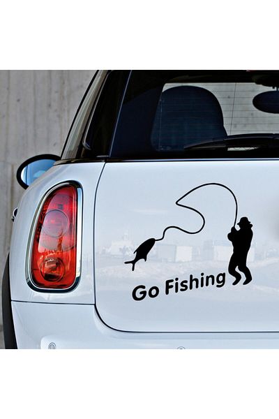 MIGNATIS Let's Go Fishing Autocolant Etichetă Lipire 35cm - Negru