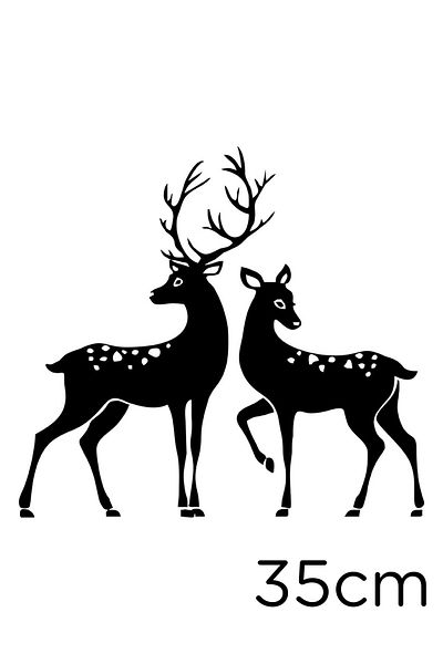 MIGNATIS Pasting Autocolant Mother And Baby Deers 35cm - Negru