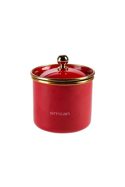 Emsan Troy Enamel Small Jar Red
